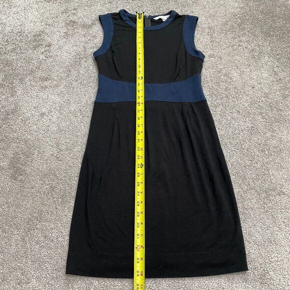 Diane Von Furstenberg DVF Midi Sheath Dress Womens 4 Black Blue Sleeveless NWOT - Picture 8 of 14